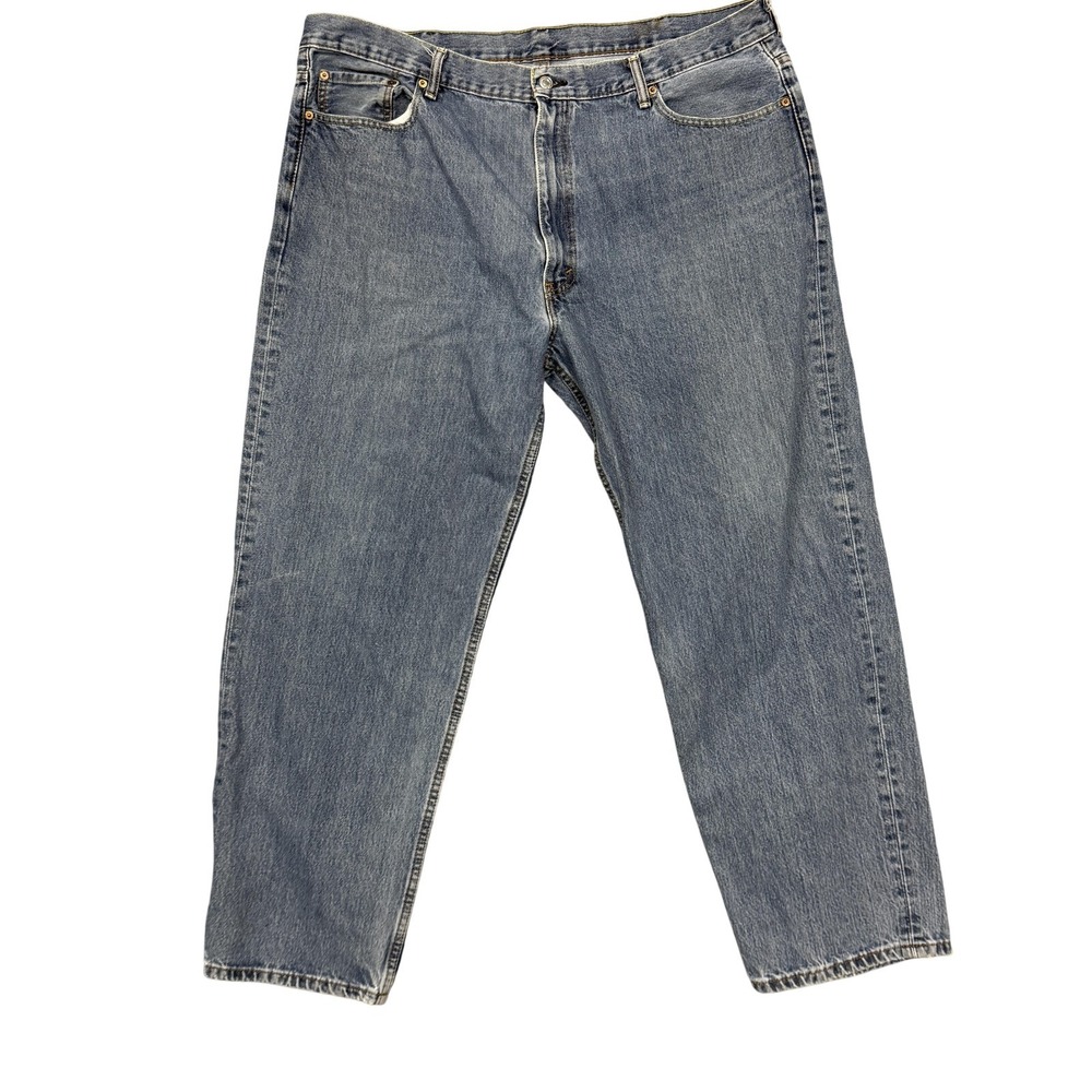Levis 550 Jeans Mens 44x32 Blue Medium Wash Relaxed Tapered Denim Zip Fly